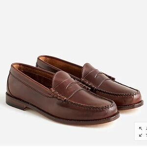 J. Crew men’s Camden loafers leather soles BJ009 9.5 brown penny shoes